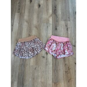 Aerie OFFLINE Real Me Skort Shorts Bundle Festival Women M Pink Floral Leopard